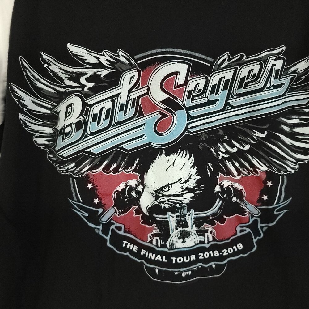 Bob Seger Graphic T-Shirt Men's Large Black White Final Tour Tutlex - Picture 2 of 10
